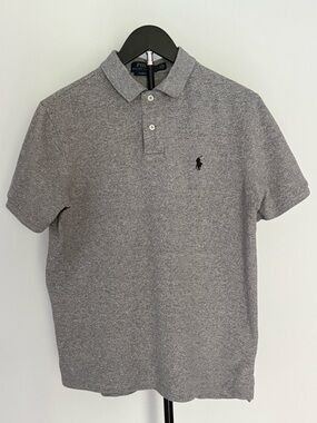 Polo Ralph Lauren Men's Gray Polo Shirt with Navy Pony Size Small Classic Preppy